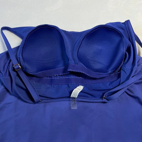 Soma Sleeveless Tiered Layered Handkerchief Hem Tankini Size 10 Vacation Resort - Picture 3 of 9